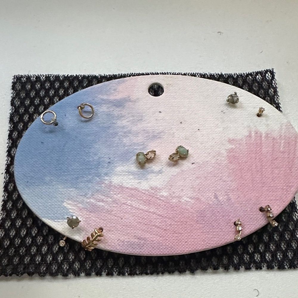Anthropologie Mixed Metal and Pastel Earrings Set